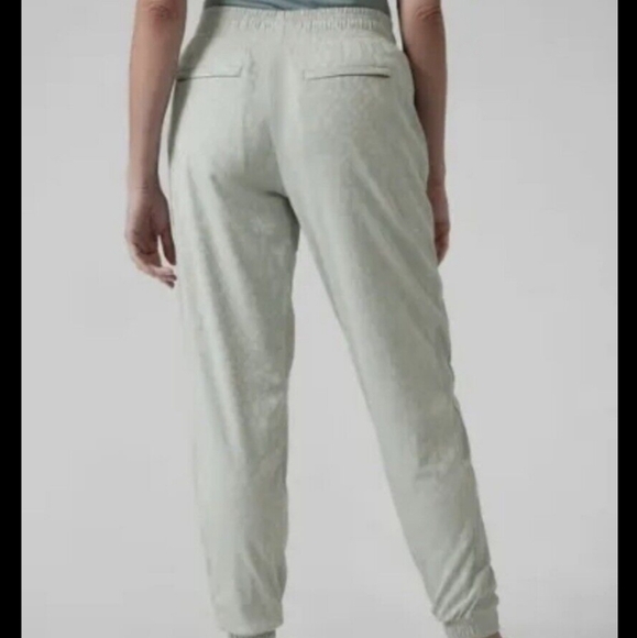 Athleta Brooklyn Lined Textured Jogger Serpentine Coast Grey Sage Snake Size 8 - Picture 3 of 14